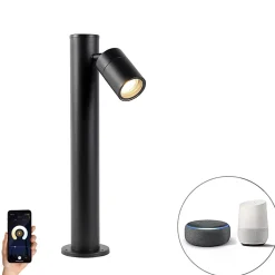 Lampe d'extérieur intelligente noire 45 cm réglable avec Wifi GU10 - Solo