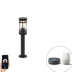 Lampe d'extérieur intelligente noire 50 cm IP44 avec Wifi ST64 - Gleam