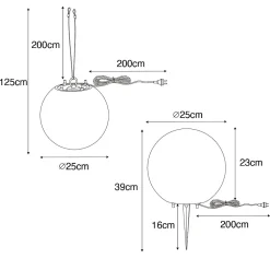 Lampe d'extérieur intelligente blanche 25 cm IP65 avec WiFi A60 - Nura