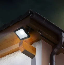 Lampe d'extérieur LED 'Projecteur' 30W , en métal et verre noir, avec LED intégrée