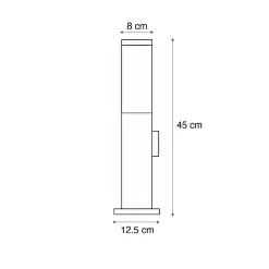 Lampe d'extérieur moderne 45 cm en acier avec prise IP44 - Malios