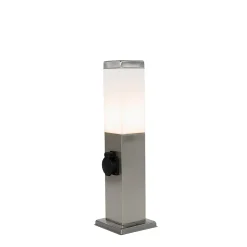 Lampe d'extérieur moderne 45 cm en acier avec prise IP44 - Malios