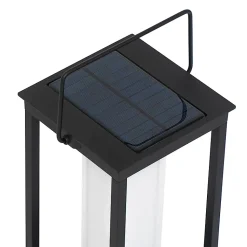 Lampe d'extérieur moderne noire avec LED et variateur solaire - Denlu