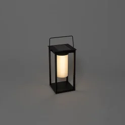 Lampe d'extérieur moderne noire avec LED et variateur solaire - Denlu