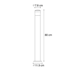 Lampe d'extérieur moderne noire 80 cm IP44 avec LED - Roxy