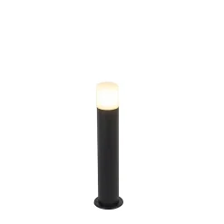 Lampe d'extérieur noire avec abat-jour blanc opale 50 cm - Odense