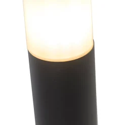 Lampe d'extérieur noire avec abat-jour blanc opale 50 cm - Odense