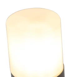 Lampe d'extérieur noire avec abat-jour blanc opale 50 cm - Odense