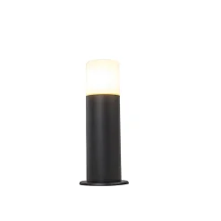 Lampe d'extérieur sur pied noire avec abat-jour opale blanc 30 cm IP44 - Odense