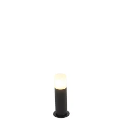 Lampe d'extérieur sur pied noire avec abat-jour opale blanc 30 cm IP44 - Odense