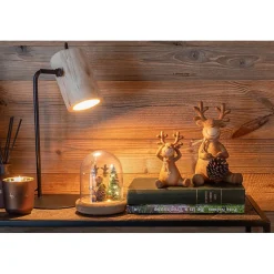 Lampe en bois naturel 21x18x42 cm