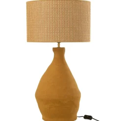 Lampe en papier mâché jaune 40x40x70 cm