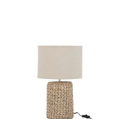 Lampe en polyester et céramique Naturel 28x28x47cm