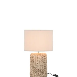 Lampe en polyester et céramique Naturel 28x28x47cm