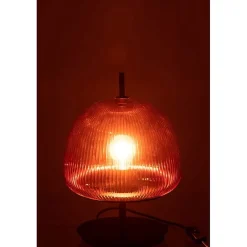 Lampe en verre rouge 25x25x32 cm