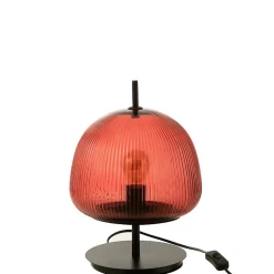 Lampe en verre rouge 25x25x32 cm