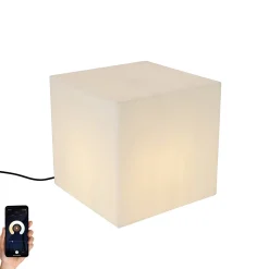 Lampe extérieure intelligente blanche 38 cm carrée avec LED A60 IP44 - Nura