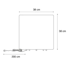 Lampe extérieure intelligente blanche 38 cm carrée avec LED A60 IP44 - Nura