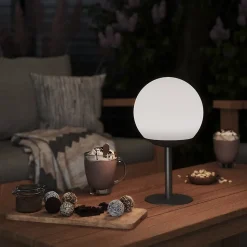 Lampe extérieure LED intégrée Boule 200lm 3W IP54 28x16cm Gris