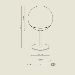 Lampe extérieure LED intégrée Boule 200lm 3W IP54 28x16cm Gris