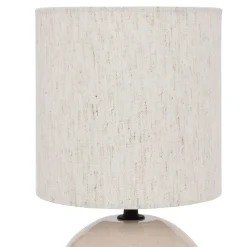 Lampe Gaia en coton H26,5cm blanc - Atmosphera