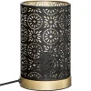 Lampe Gypsy noire - métal ajouré H21.5 cm - Atmosphera