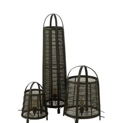 Lampe haute en tissu noir 26x26x100 cm