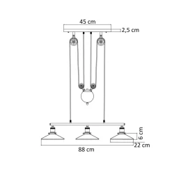 Lampe industrielle suspension - Triple Piattino