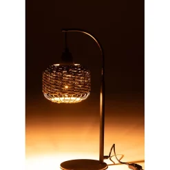 Lampe lanterne en métal et fibre verte 17x17x52 cm