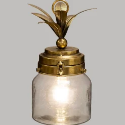 Lampe LED Ananas - verre - doré H33 cm - Atmosphera