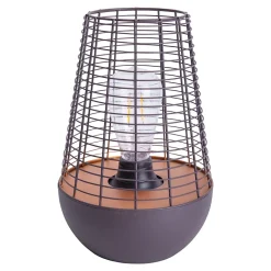 Lampe LED décorative de 27 cm de haut, en métal noir, LED fixe, décoration pour l'extérieur