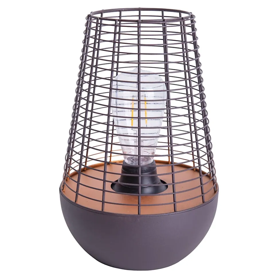 Lampe LED décorative de 27 cm de haut, en métal noir, LED fixe, décoration pour l'extérieur