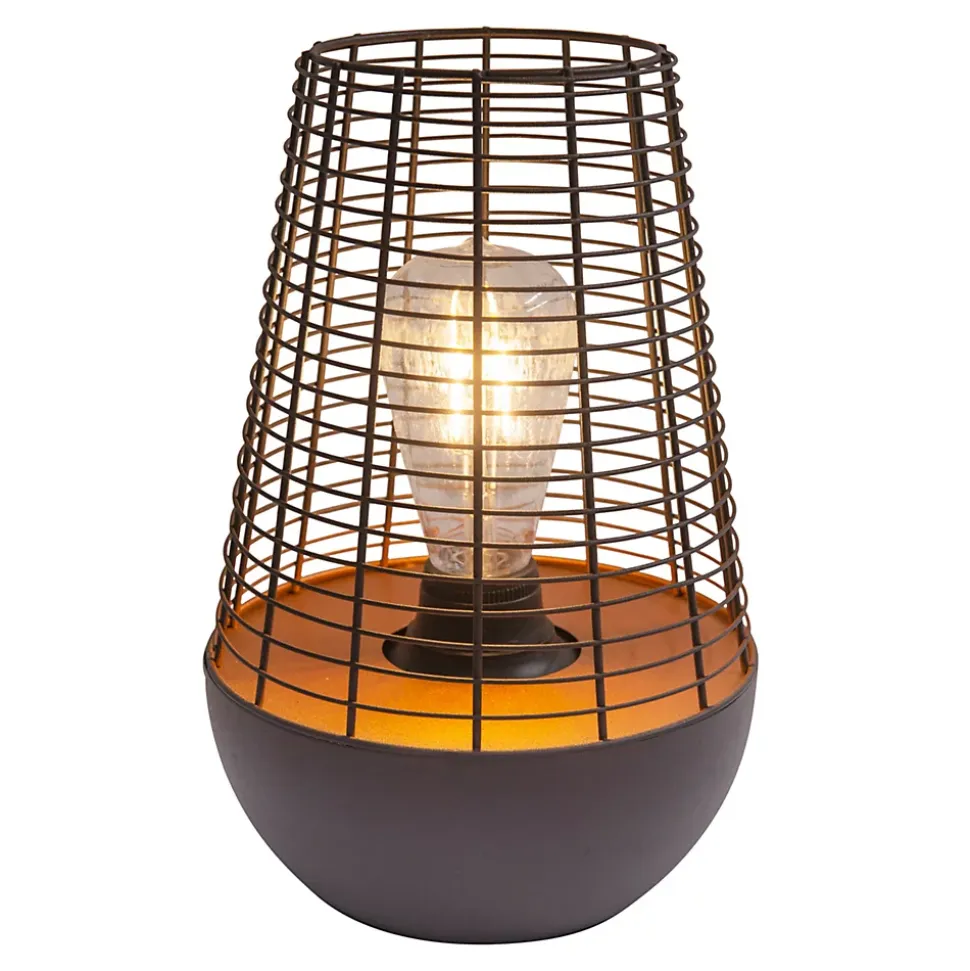 Lampe LED décorative de 27 cm de haut, en métal noir, LED fixe, décoration pour l'extérieur