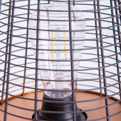 Lampe LED décorative de 27 cm de haut, en métal noir, LED fixe, décoration pour l'extérieur