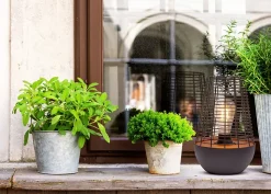 Lampe LED décorative de 27 cm de haut, en métal noir, LED fixe, décoration pour l'extérieur