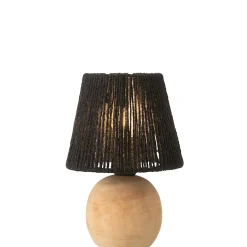 Lampe led en bois noir 16.5x16.5x23 cm
