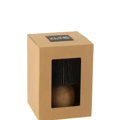 Lampe led en bois noir 16.5x16.5x23 cm