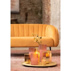 Lampe led en verre doré 10x10x20 cm