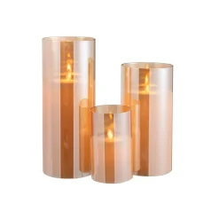 Lampe led en verre doré 10x10x25 cm