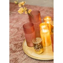 Lampe led en verre doré 10x10x25 cm