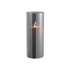 Lampe led en verre gris 10x10x25 cm