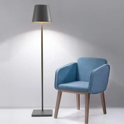 Lampe LED Poldina Pro XXL Gris Foncé rechargeable et dimmable 150cm avec batterie jusqu'à 12 heures