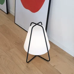 Lampe LED rechargeable Tipi Zafferano - Tactile, Intérieur et Extérieur IP65, Design Moderne Sans fil Noir