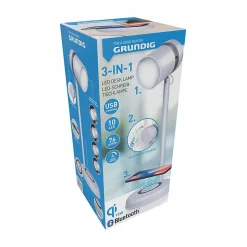 Lampe LED sans fil Grundig Blanc 3-en-1 (12 x 12 x 34 cm)