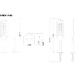 Lampe LED solaire de jardin 400 lumens, avec double panneau solaire et détecteur de mouvement