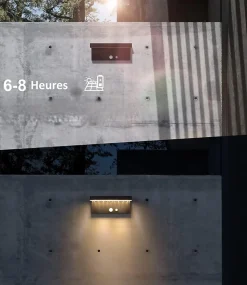 Lampe LED Solaire Extérieur avec Détecteur de Mouvement 3 Modes Étanche, Aluminium, Noir Classe énergétique G