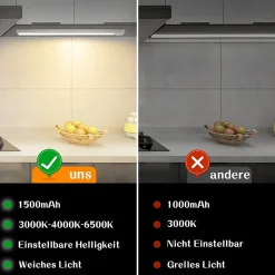 Lampe LED sous meuble NETTLIFE avec détecteur de mouvement, rechargeable par USB, 1 500 mAh, un couloir ou un placard