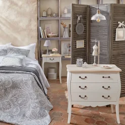 Lampe Leo blanche - bois H36 cm - Atmosphera