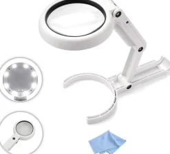 Lampe loupe à main ou de table 8 LED 5X / 11X