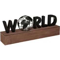 Lampe mot World - noir L38 cm - Atmosphera